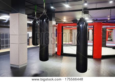 Interior of a boxing hall