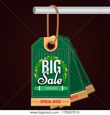 Special sale or discount offer tag banner. Green Organic food concept. Solid and Flat color style design vector