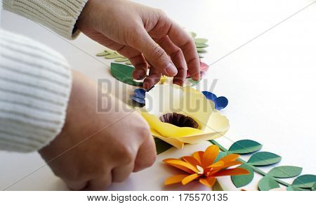 Flamingo Nature Papercraft Leaves Plants
