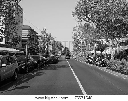 Venice Lido In Venice In Black And White