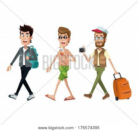 group men traveler toruist vector illustration eps 10