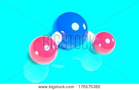 water molecule 3d illustration isolated on white