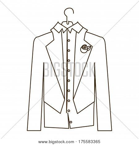 skecth silhouette cartoon costume groom vector illustration