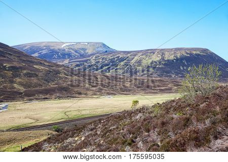 Scottish Highlands in spring (near Dalwhinnie),  UK.