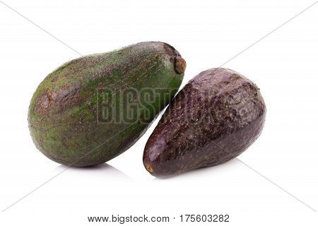 Fruits Of Avocado Isolated On White Background