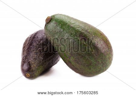 Fruits Of Avocado Isolated On White Background