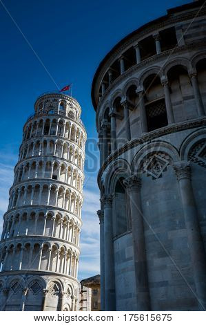 Pisa, Italy, February 26, 2017: The Leaning Tower Of Pisa