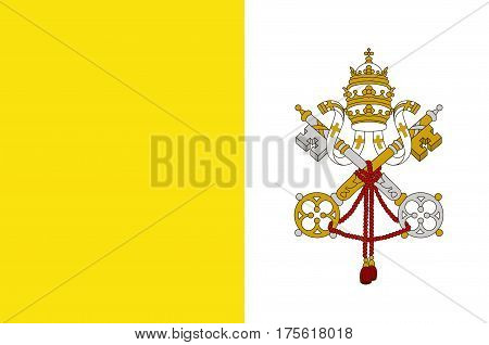 Flag of Vatican City officially Vatican City State is a walled enclave within the city of Rome. Vector illustration