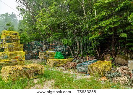 Lobster Traps await their next trip under the sea on the Schoodic Peninsula.