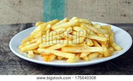 French fries, chips or finger chips are served hot, either soft or crispy, and are generally eaten as part of lunch or dinner or by themselves as a snack