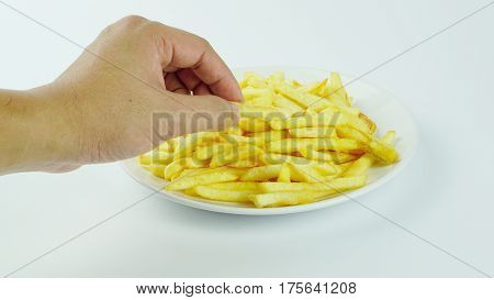 French fries, chips or finger chips are served hot, either soft or crispy, and are generally eaten as part of lunch or dinner or by themselves as a snack