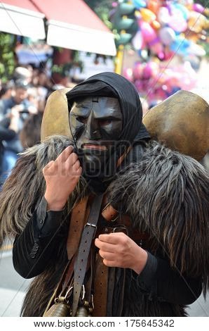 Sardinia, Italy: the old Mamuthones' mask .