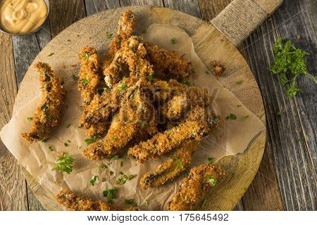 Homemade Breaded Fried Portabella Mushroom Fries