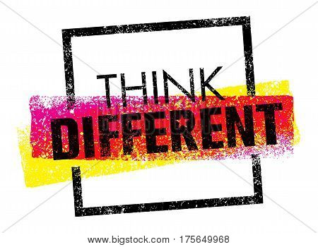 Think Different. Creative Brush Vector Typography Sign Concept.
