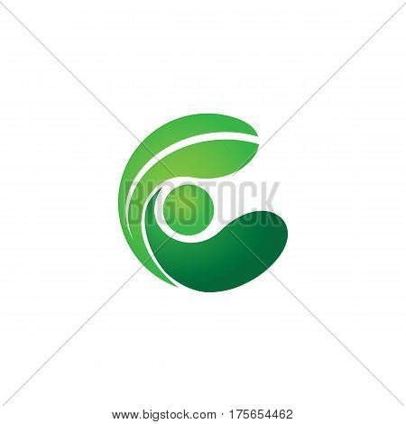 logo illustration letter C in the form of leaves for health logo, treatment, care
