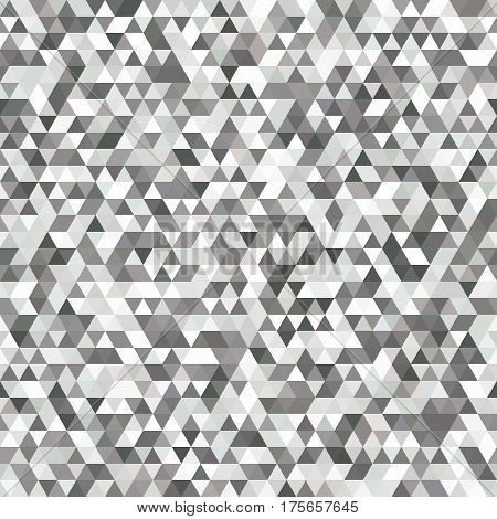 Seamless Grey and White Pattern of Symmetric Triangles for Universal Application. Grid of Monochrome Triangles. Geometric Concept.