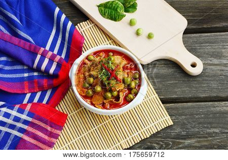 Thai style Red curry with Beef menu, Thai name is panaeng neur