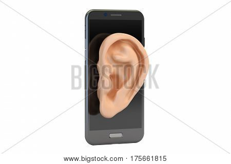 Phone spy concept 3D rendering isolated on white background