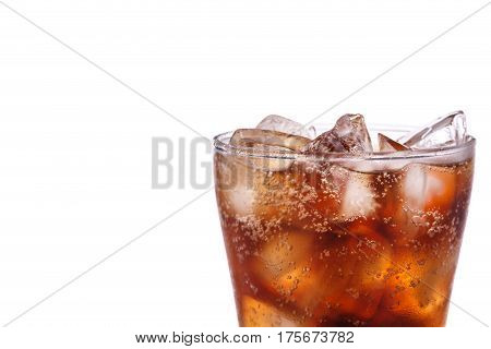 Glass Of Soft Drink. Studio Shot Isolated On White Background