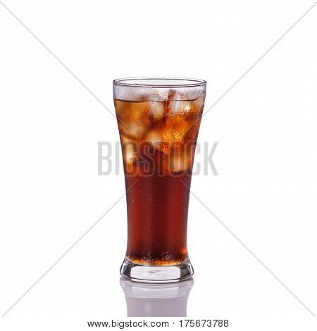 Glass Of Soft Drink. Studio Shot Isolated On White Background