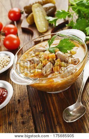 Rassolnik With Chicken Giblets