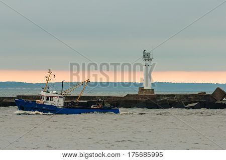 Blue Fishing Ship