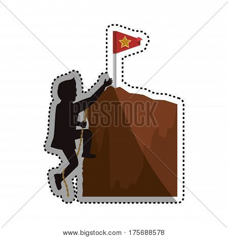 Businessman climbing to success icon vector illustration graphic design
