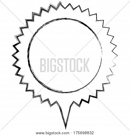 monochrome sketch of circular speech with sawtooth contour and tail vector illustration