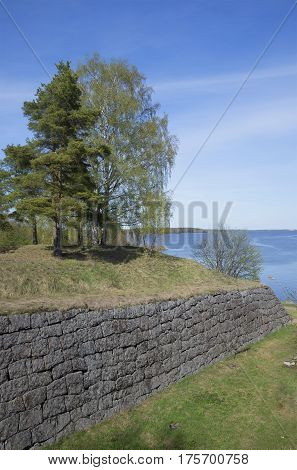 On the bastions of the fortress Trongzund. Vysotsk, Leningrad region, Russia