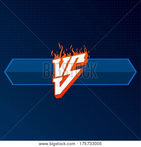 Versus logo with board for design. VS letters illustration. Competition Icon. Fight Symbol.
