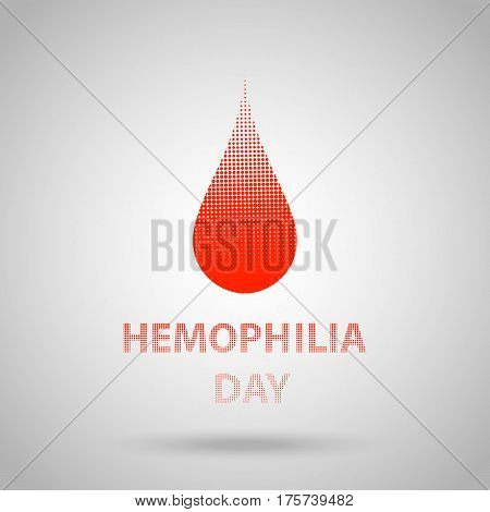 World Hemophilia Day, Red Halftone Dotted Blood Drop. Vector Illustration Eps 10.