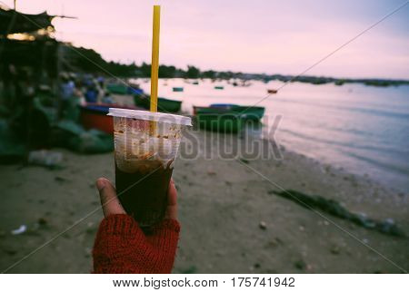 Coffee Cup In Cafe Time On The Way