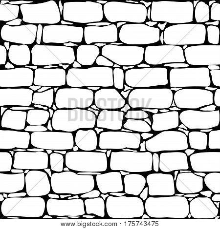 Old brick wall seamless pattern background - vector illustration