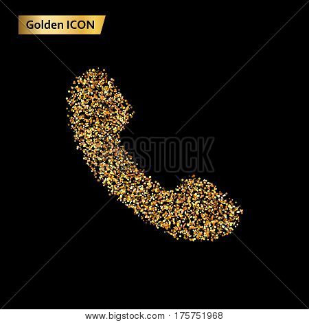Icon phone of golden circles. Vector illustration.