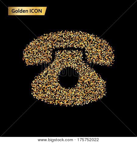 Icon phone of golden circles. Vector illustration.