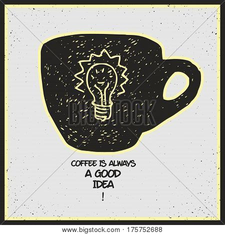 fresh hot coffee is always a good idea - stylized vector illustration