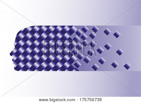 Abstraction on a theme of a human head. Colored vector illustration.