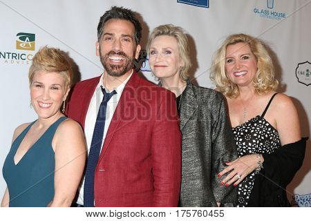 LOS ANGELES - MAR 7:  Kate Mines, Paul Witten, Jane Lynch, Suzanne Friedline at the 