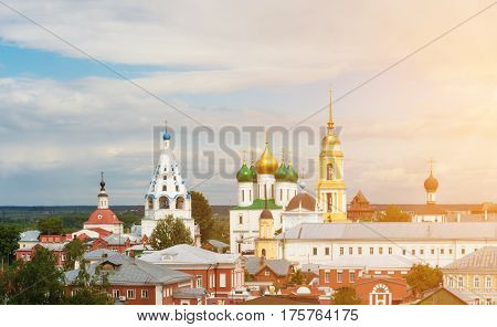 Kolomna Kremlin is a very large fortress in Kolomna Russia. On its territory there are many Russian churches and monasteries: The Uspensky cathedral the Voskresenky church.