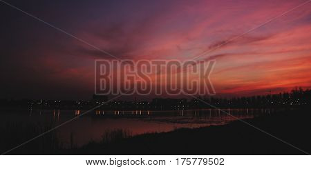 Beautiful cloudscape sunset evening dawn