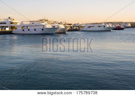 Berth With Yachts. Berth With Yachts. Beautiful Marina In Egypt.