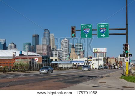 MINNEAPOLIS USA - APRIL 11 2012: near downtown