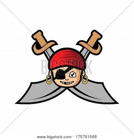 pirate mascot illustration of a smiling child vector