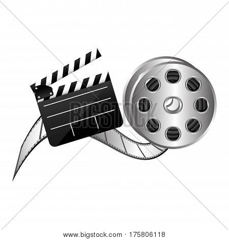 color clapper board film and film production icon, vector illustraction design
