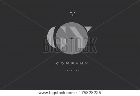 Gy G Y  Grey Modern Alphabet Company Letter Logo Icon