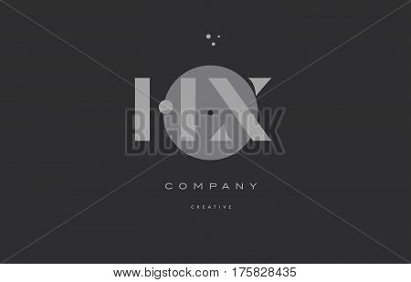 Hx H X  Grey Modern Alphabet Company Letter Logo Icon