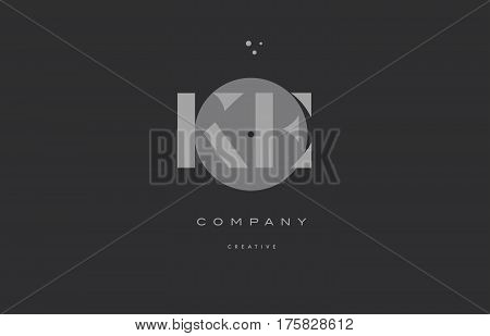 Ke K E  Grey Modern Alphabet Company Letter Logo Icon