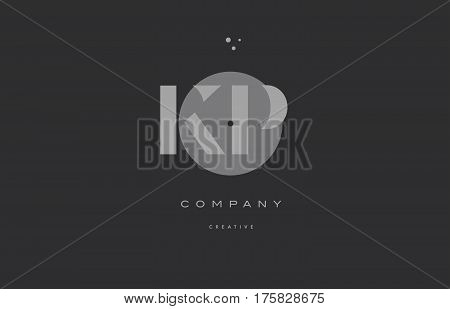 Kp K P  Grey Modern Alphabet Company Letter Logo Icon