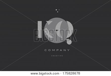 Kq K Q  Grey Modern Alphabet Company Letter Logo Icon
