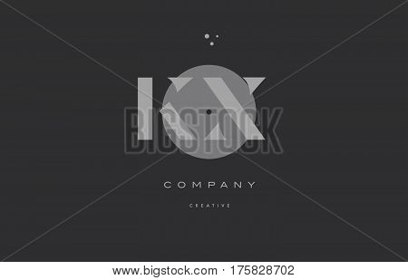 Kx K X  Grey Modern Alphabet Company Letter Logo Icon
